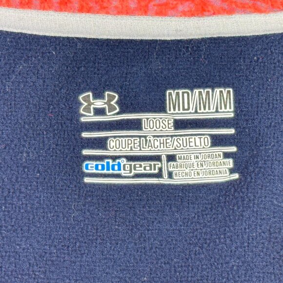Under Armour 1/4 Zip Fleece Mens M Salmon Orange Coldgear Infrared Pullover - Picture 6 of 12